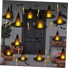 Black Halloween Witch Hat with Light Floating Light Up Witch Hats with