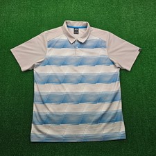 Oakley Polo Shirt Men Large Gray Blue Regular Fit Short Sleeve Golf Performance