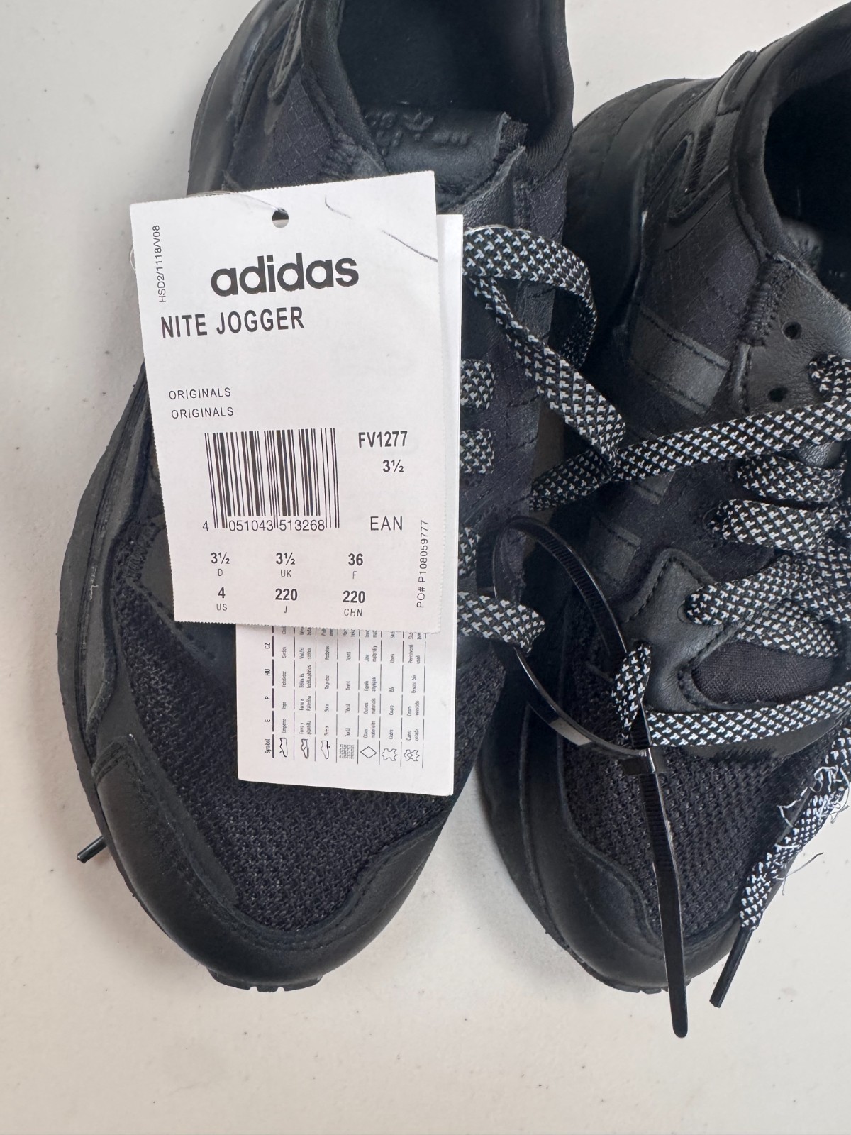 Adidas Nite Jogger FV1277 Trainers Black UK 3.5 – Boost – Ex‑Display Flawed image 4