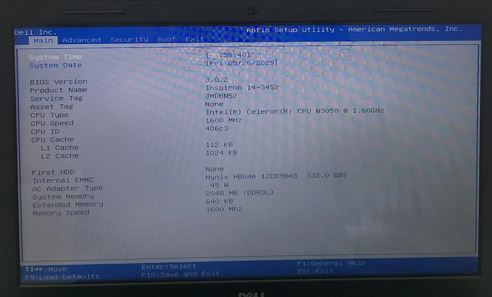 Dell Inspiron 14 3452 Laptop Intel Celeron N3050 2GB Ram 32GB EMMC NO OS (FL) - Image 2 of 4