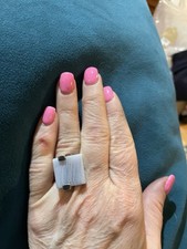 925 sterling silver BLUE LACE AGATE banded boho statement ring size 6.5