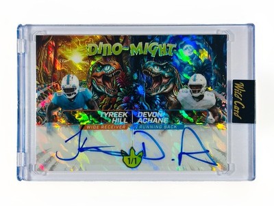 2026 Wild Card Dino-Might Tyreek Hill De Von Achane Dual Auto True 1/1 Dolphins