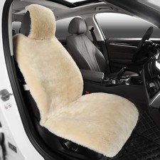 Fluffy Fur Sheepskin Car Seat Cover Cushion Soft Wool Universal Fits Pearl 1pc Fluffy Fur Sheepskin Car Seat Cover Cushion Soft Wool Universal Fits Pearl 1pc