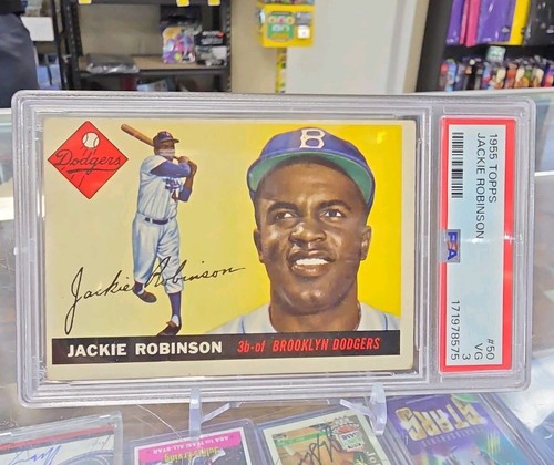 1955 TOPPS #50 JACKIE ROBINSON PSA 3 Rare Great Color!