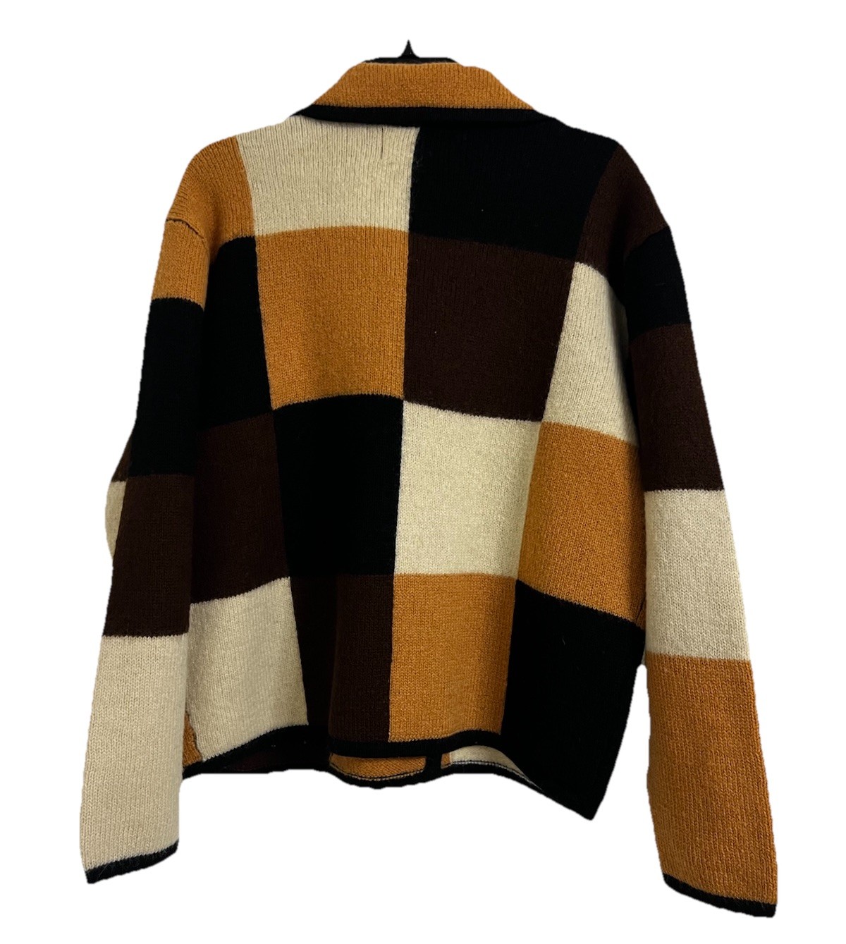 VTG Pickett & Smith Checkered Patchwork Cardigan … - image 2