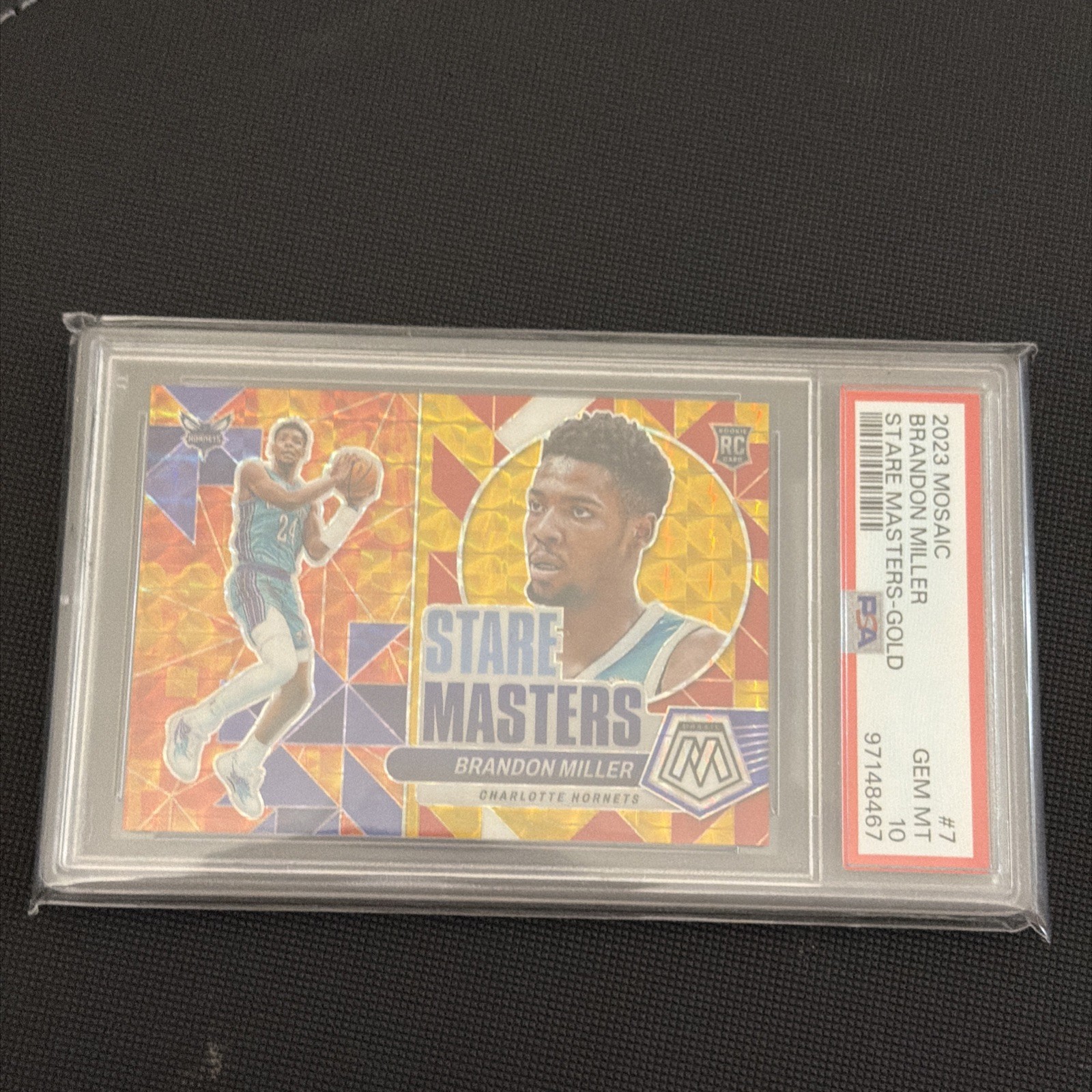 2023 Panini Mosaic - Stare Masters Brandon Miller #7 Gold /10 PSA 10 Hornets