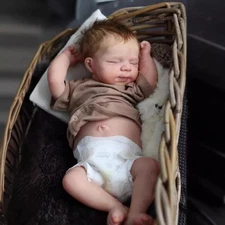 Reborn Baby Boy Dolls 19 Inch Realistic Sleeping Newborn Baby Silicone Full B
