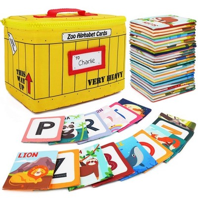 Urban Kiddy Zoo Soft Fabric Alphabet Flash Cards | Educational For Toddlers & In