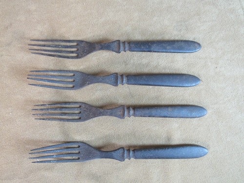 FOUR Early Indian Wars Mess Forks Custer Era Circa 1874
