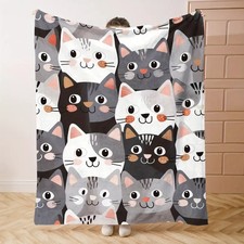 korean inspired cat large soft blanket/throw 150cms x 200cms ~21