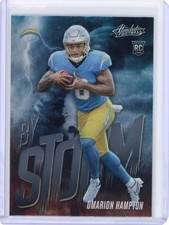 OMARION HAMPTON 2025 ABSOLUTE FOOTBALL BY STORM #12 LOS ANGELES CHARGERS RC