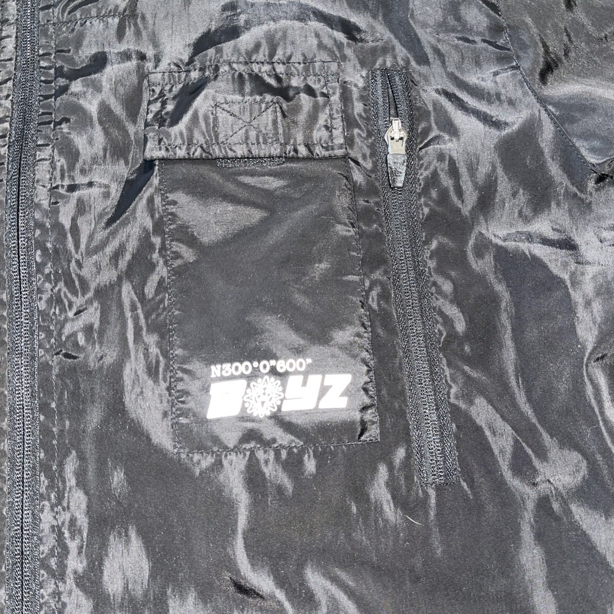 Glo gang full zip jacket men's large black multi pockets hip