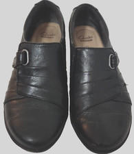 Clarks Collection Women's Black Soft Cushion Slip-on Loafers Size 6