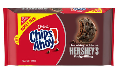 Chips Ahoy chewy Cookies Hershey s fudge filled 14.85 oz Family size Soft baked.