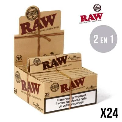 RAW Connaisseur SLIM + Tips Boite de 24 Carnets (Connoisseur)