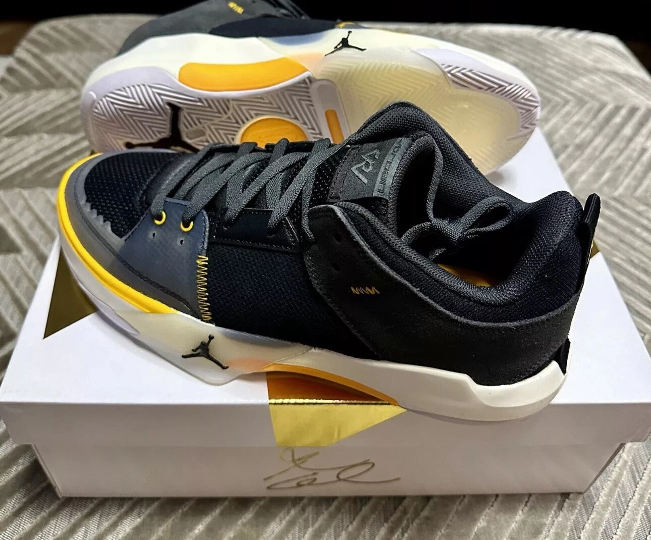 Nike Air Jordan One Take 5 nero bianco arancione scarpe da ginnastica uomo sneakers taglia 10 UK