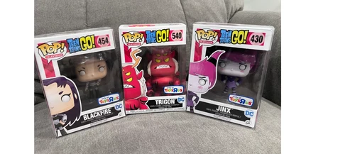 Funko Pop! Teen Titans Go TTG  JINX #430 BLACKFIRE #454 TRIGON #540 Sidekick Lot