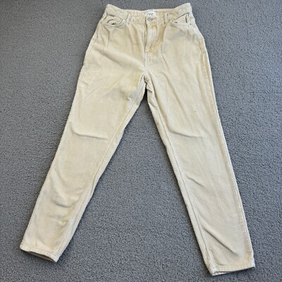 BDG Pants Womens 29X28 Cream Corduroy High Rise Mom Urban