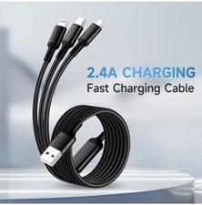 3in1 Multi USB Fast Charger Charging Cable Cord For Type C Android Micro iPhone