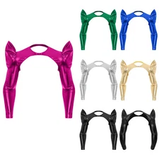 Mens Tops Shiny Armor Halloween Shirt Rave Crop Top Stage Performance Tank Open