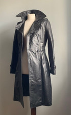 Steampunk Leather Trench Coat 10 8 Military Long Soft Belt Goth Futuristic