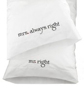 Hortense B. Hewitt Wedding Accessories Mr. And Mrs. Right Pillowcases, Set Of 2 on sale Hortense B. Hewitt Wedding Accessories Mr. And Mrs. Right Pillowcases, Set Of 2 on sale