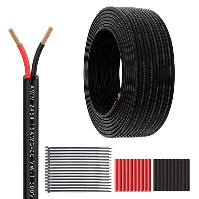 16 Gauge 2 Conductor Electrical Wire 20feet 16/2 Extension Cable UL2464 DC5V/...