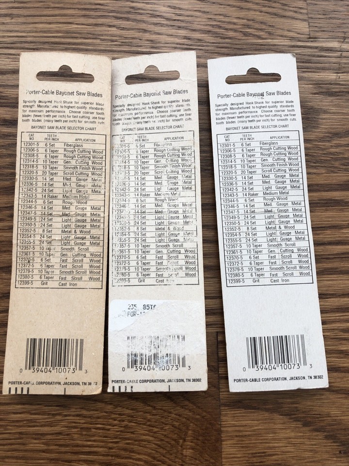 Porter Cable Saw Blades 11 Total 12320 20 TPI Wood Scroll READ