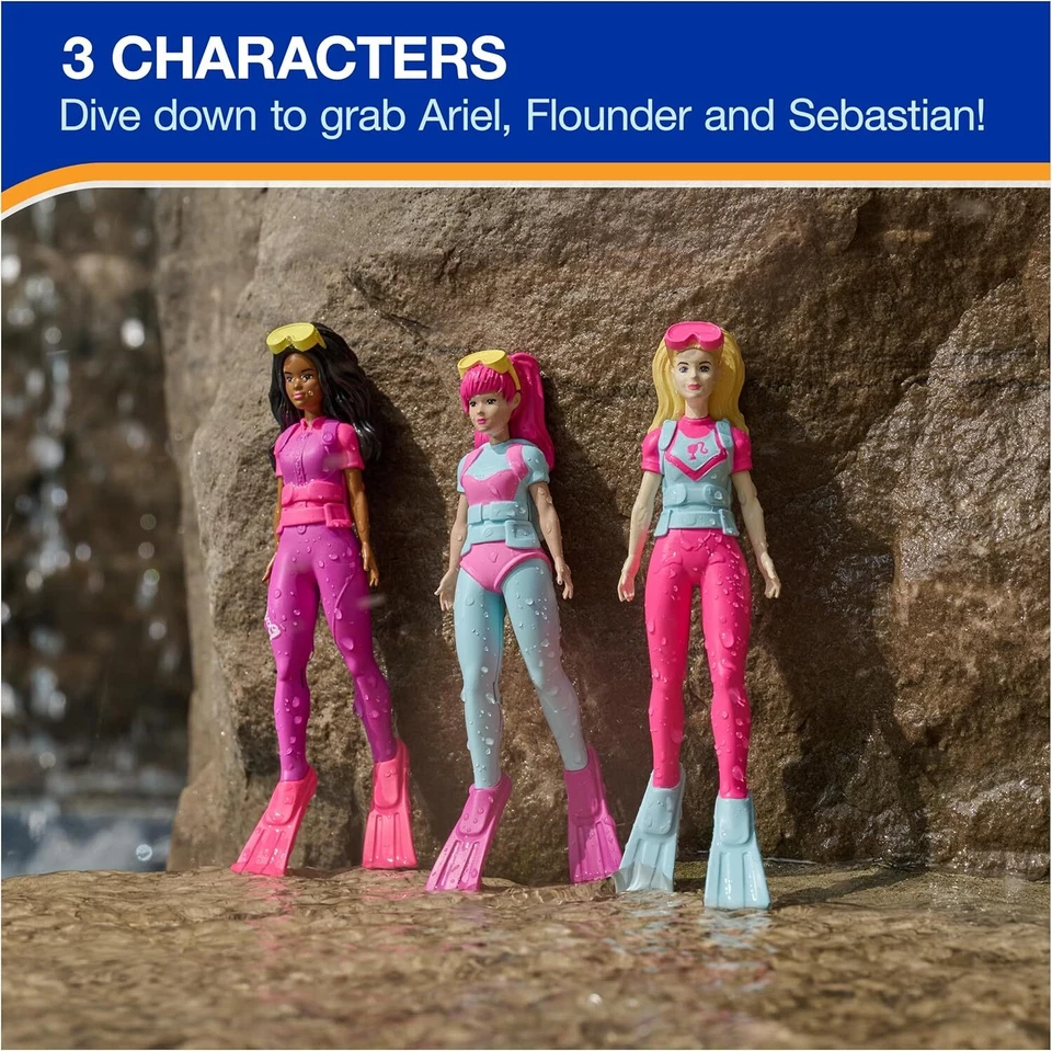 Barbie Dive Characters 3-Pack Swimming Pool Accessories & Kids Pool Toys New - Image 3 of 4