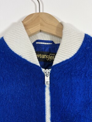 Vintage Wrangler Varsity Letterman Zip Up Jacket Cardigan 36/44
