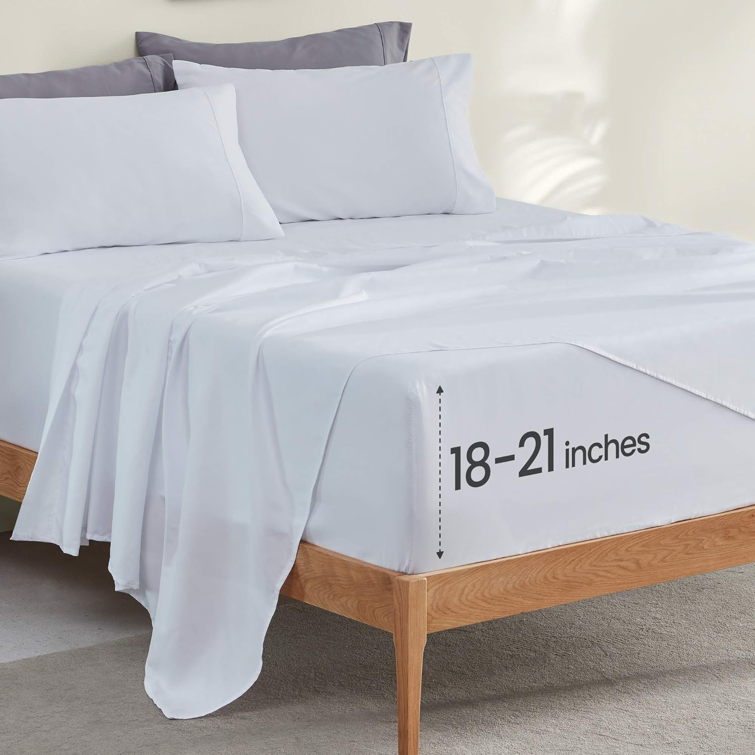 Extra Deep Pocket Queen Sheet Set 4 Piece - Super Soft Brushed Microfiber Beddin