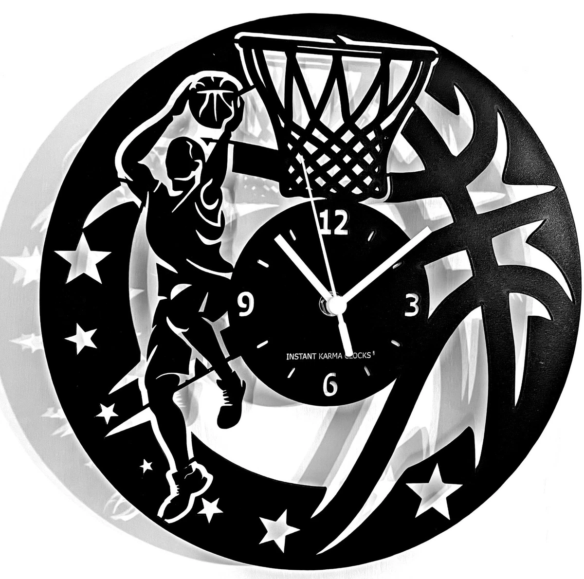 Insegna Metallo Basket Volante – Orologio 4 Pratiche Campo Cerchio Stile Vintage