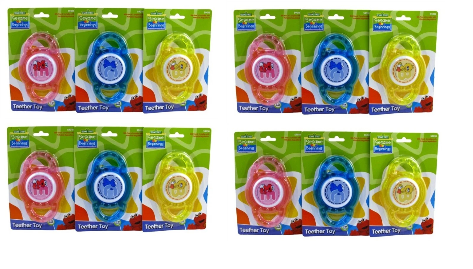 BL Sesame Beginnings Teether Toy 0-18 Months Asst X 12 Pieces