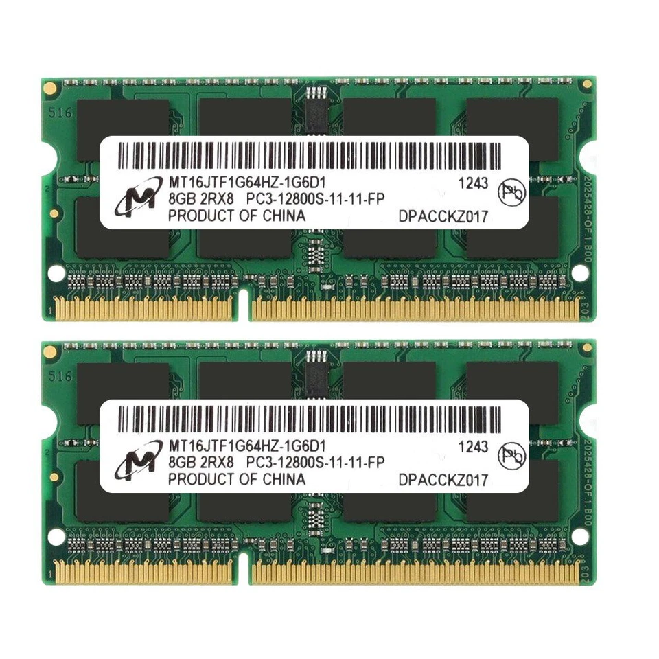 32GB 16GB 8GB 4GB PC3-12800S DDR3 1600MHz SODIMM 204Pin Laptop Memory Micron Lot - Image 4 of 4