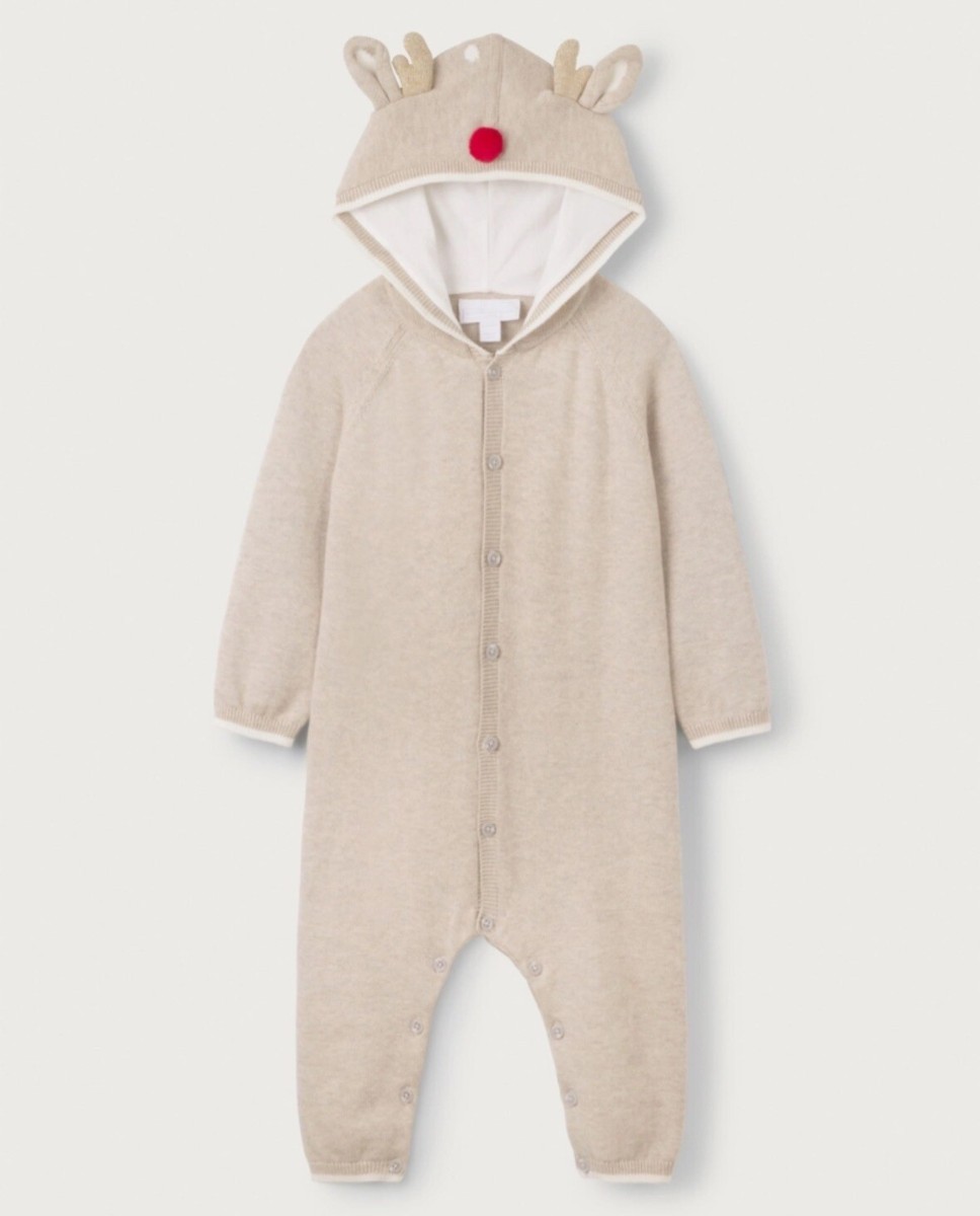 BNWT The Little White Company Organic Cotton Reindeer Knitted