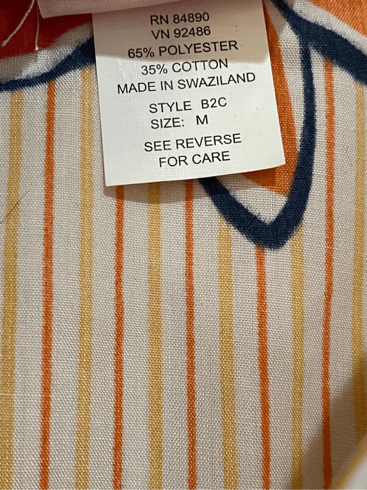 Blusa boho vintage años 70 Haband para mujer audaz floral a rayas manga 3/4 talla M Foto 3 de 4