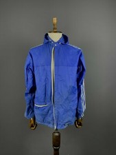 Adidas Originals Vintage Ventex Blue Nylon Hooded Track Jacket Size 6 / 50