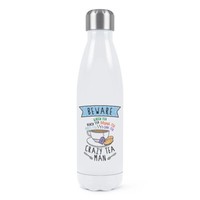 Beware VerrüCkte Tee Mann Doppelwand Wasserflasche Vatertag Freund Englisch