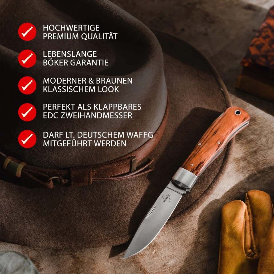 BÖKER PLUS® Lockback Bubinga Taschenmesser Stil Japanisch 440C Backlock 01BO185 - Bild 2 von 4