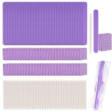 50 Set Disposable Manicure Kit, including 50pcs Mini Nail Buffer, 50pcs purple