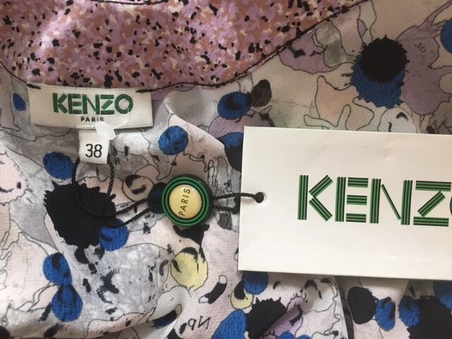 Abito nuovo con etichette Kenzo Paris 100% seta slip schienale aperto taglia 38