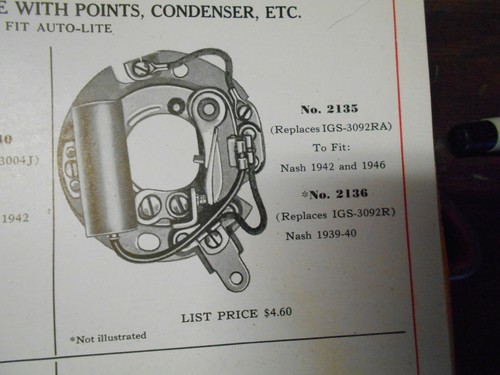 NORS Vulcan Distributor Breaker Plate 1939 1940 Nash Lafayette 6 Cyl. IGS-3092R - Picture 6 of 6