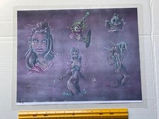 Vintage Art Tattoo Flash Sheet David Bollt 1994 /T85