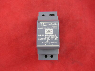 Mean Well HDR-30-24 Ultra Slim DIN Rail Power Supply 100~240VAC to 24VDC