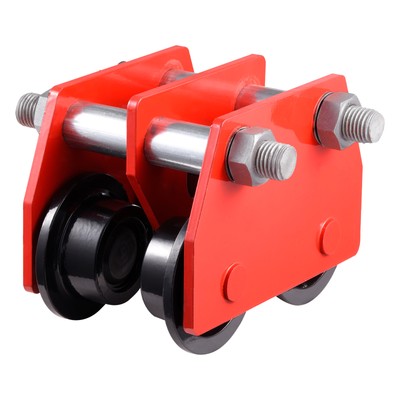 Red Push Beam Trolley Manual Trolley 4400 Lbs/2 Ton Load 2.6''-4.5'' Adjustable