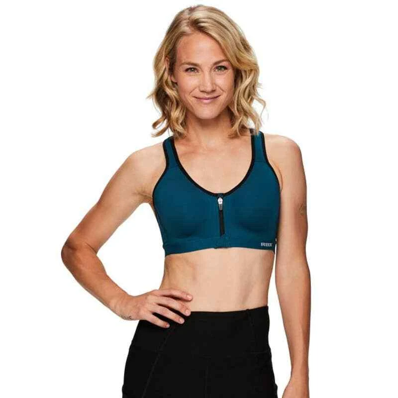 RBX Active, High Impact Maximum Support Zip Front Adjustable Sports Bra, XL