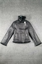 Missguided Women Tall Sz 4 Faux Leather Aviator Jacket Black Nwt Faux Fur Lining