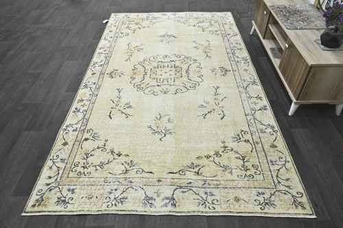 Oushak 5x9,Turkish Rug,vintage,anatolian,BEIGE,kilim,Bohemian,handmade,wool