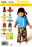 Simplicity Pattern 1566 Baby Clothes Xxs-l Overall Jacket Vest Knit Top Hat Simplicity Pattern 1566 Baby Clothes Xxs-l Overall Jacket Vest Knit Top Hat