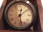 Bulova quartz shelf clock, wood hinged case, WORKS — photo 2